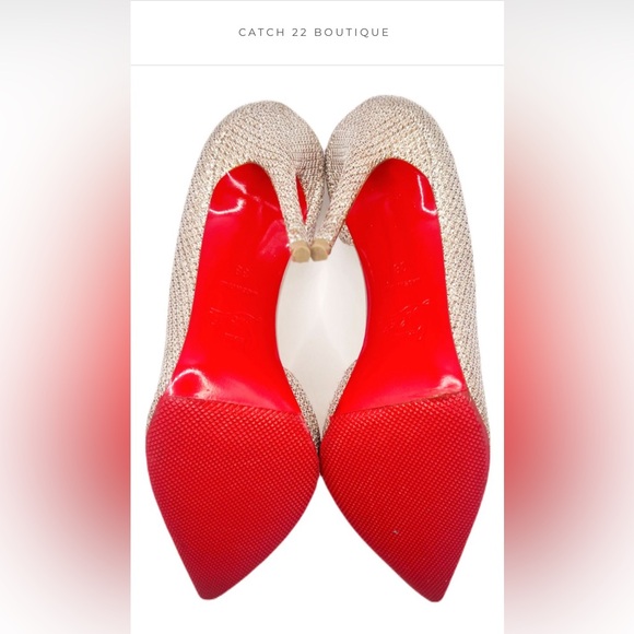 Christian Louboutin 'Iriza' Glitter Specchio 100 Sz 38 (US 7.5) - Picture 9 of 10